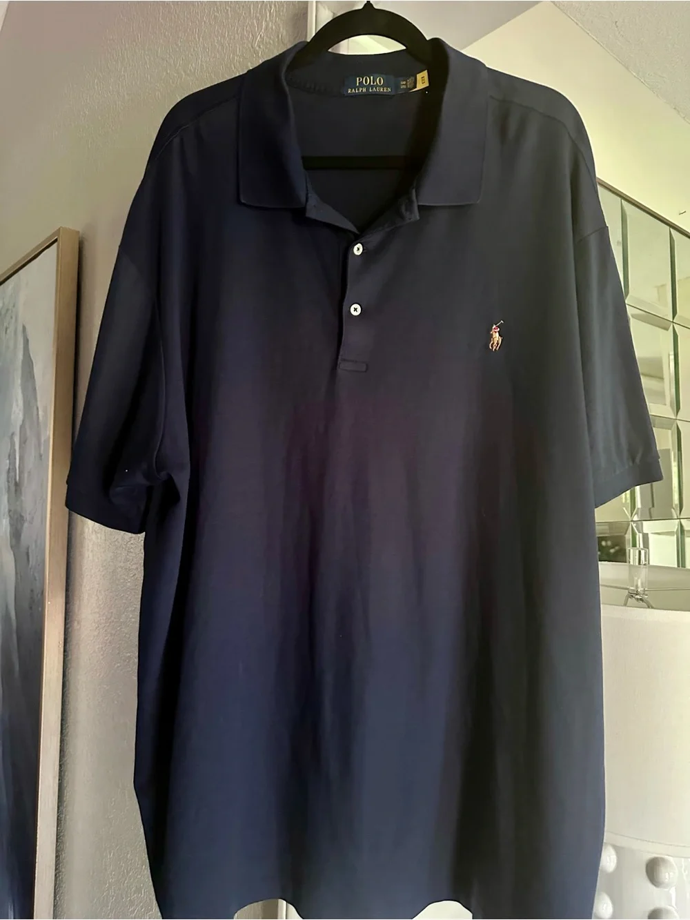 Ralph Lauren Navy Polo Shirt with Embroidered Pony